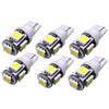 6PCS T10 W5W 158 194 2.5W 5050 5SMD LED Bulb Car Epistar LED Clearance Light
