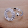 Hot Sale Rhinestone Rhinestone Channel Setting "O" Letter Shape Openings Ring