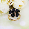 Trendy Alloy Black Stoving Varnish Crystal Ring For Women