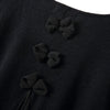 Casual Scoop Neck Bow Embellished Long Sleeve Loose-Fitting Ruffle Dress For Women