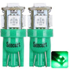T10 1.2W 80LM Green Light 5 SMD 5050 LEDs 490 - 560nm Car Turn Signal Lamp Read Lamp Decorative Light (2pcs)