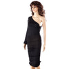 Sexy One Shoulder Cocktail Long Sleeve Black Dress