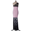 Sexy One-Shoulder Sleeveless Spliced Furcal See-Through Women's Dress