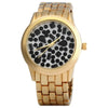 Diamond Women Quartz Wrist Watch Steel Band Round Dial