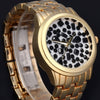 Diamond Women Quartz Wrist Watch Steel Band Round Dial