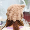 Sweet Ear Shape Solid Color Knitted Hat For Women