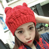 Cute Ear Shape Solid Color Hat For Women