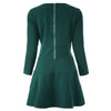 Elegant Jewel Neck 3/4 Sleeve Solid Color Dress For Women