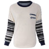 Trendy Style Round Collar Print Spliced Long Sleeve Women's T-Shirt