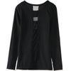 Sexy Jewel Neck Long Sleeve Mesh Splicing T-Shirt For Women