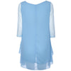 Loose-Fitting Half Sleeve Round Collar Mesh Splicing Women's Blouse