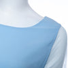 Loose-Fitting Half Sleeve Round Collar Mesh Splicing Women's Blouse