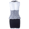 Stylish Jewel Neck Beaded Peplum Dress For Women