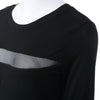 Sexy Jewel Neck Long Sleeve Mesh Splicing T-Shirt For Women