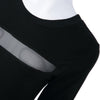 Sexy Jewel Neck Long Sleeve Mesh Splicing T-Shirt For Women
