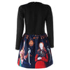 Fashionable Round Neck Figure Pattern Long Sleeve Women's Dress