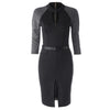 Stylish Stand-Up Neck 3/4 Sleeve Spliced Furcal Women's Dress