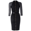 Stylish Stand-Up Neck 3/4 Sleeve Spliced Furcal Women's Dress