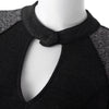 Stylish Stand-Up Neck 3/4 Sleeve Spliced Furcal Women's Dress