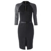 Stylish Stand-Up Neck 3/4 Sleeve Spliced Furcal Women's Dress