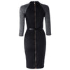 Stylish Stand-Up Neck 3/4 Sleeve Spliced Furcal Women's Dress
