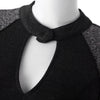 Stylish Stand-Up Neck 3/4 Sleeve Spliced Furcal Women's Dress