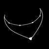 Gold Silver Color With Beads Heart Pendant Necklace 2PCS/Set