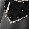 Fashionable Scoop Neck Stereo Heart Embellished Spliced Long Sleeve Women's Dress