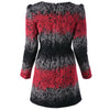 Trendy Style Round Collar Color Spliced Embroidered Long Sleeve Women's Dress