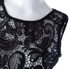 Stylish V-Neck Sleeveless Solid Color Lace Short Blouse and Skirt Suit For Women