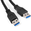CY U3-103 Male to Dual-USB 3.0 Female Extension Cord Panel Lock Combo