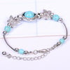 Retro Faux Turquoise Butterfly Bracelet