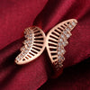 Sweet Women's Rhinestone Inlaid Openwork Butterfly Ring
