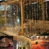 3m x 3m LED Curtain Icicle String Light Fairy Garland Waterproof For Wedding