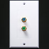 TL - 034 118 mm Double Ports RCA  Audio Video Wall Face Panel