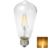 YouOKLight E27 4W 380Lm 4 LEDs Nostalgic Teardrop Shaped COB Sapphire Filament Lamp - Soft White