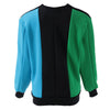 Stylish Round Neck Portrait Print Color Splicing Long Sleeve Women's Sweatshirt