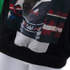 Stylish Round Neck Portrait Print Color Splicing Long Sleeve Women's Sweatshirt