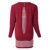 Casual Scoop Neck Striped Knitted Sundress + Long Sleeve Cardigan Women's Suits