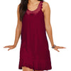 Sweet Ruffle Side Strap Solid Color Lace Patchwork Chiffon Beach Vest Dress