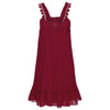 Sweet Ruffle Side Strap Solid Color Lace Patchwork Chiffon Beach Vest Dress