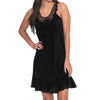 Sweet Ruffle Side Strap Solid Color Lace Patchwork Chiffon Beach Vest Dress