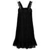 Sweet Ruffle Side Strap Solid Color Lace Patchwork Chiffon Beach Vest Dress