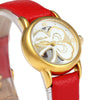 Tine TE-5008L Pocket Four-leaf Clover Quartz Women Watch Delicate Water Resistant PU Wristwatch