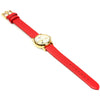 Tine TE-5008L Pocket Four-leaf Clover Quartz Women Watch Delicate Water Resistant PU Wristwatch