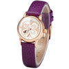 Tine TE-5008L Pocket Four-leaf Clover Quartz Women Watch Delicate Water Resistant PU Wristwatch