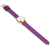 Tine TE-5008L Pocket Four-leaf Clover Quartz Women Watch Delicate Water Resistant PU Wristwatch