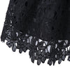 Stylish Round Collar Lace Floral Embroidery Long Sleeve Women's Dress