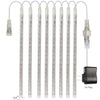 KWB 50CM Falling Rain Christmas Lights Waterproof LED Meteor Shower Lights with 8 Tube Icicle Snow Fall String Cascading Lights for  Holiday