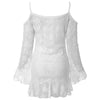 Sexy Spaghetti Strap Lace Crochet Flower Long Sleeve Women's Dress